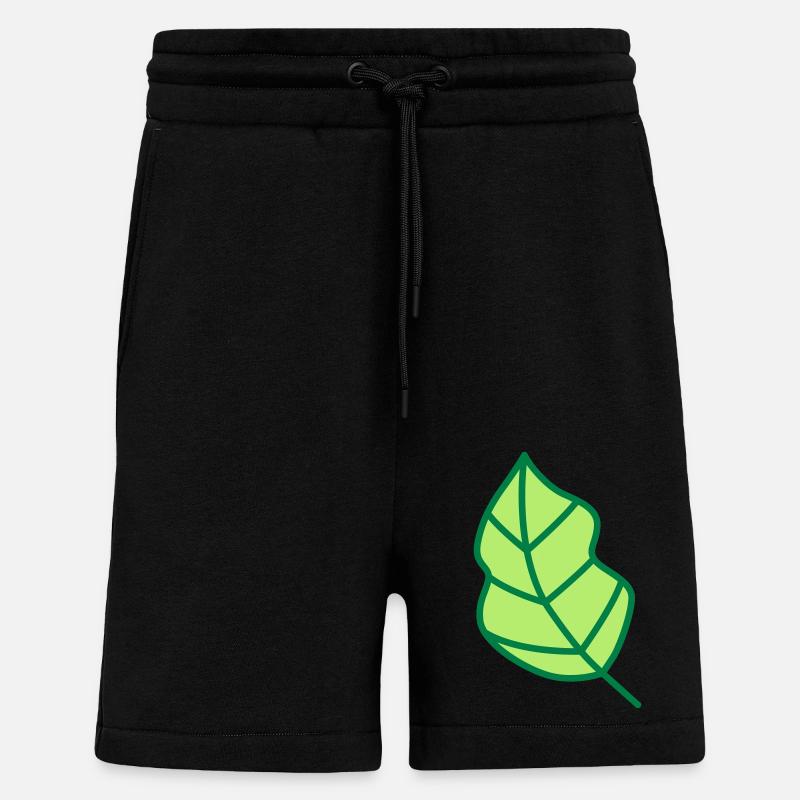 feuille - Short bio décontracté fabriqué en UE - SOLID BLACK