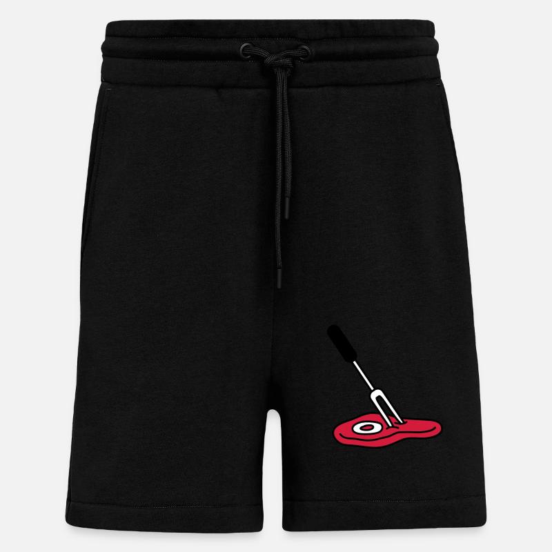 Barbecue Fork And Steak - Shorts - made by SPREAD - SOLID BLACK