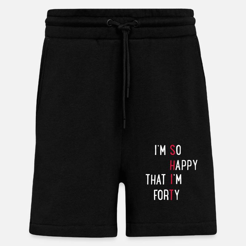 40 - Short bio décontracté fabriqué en UE - SOLID BLACK