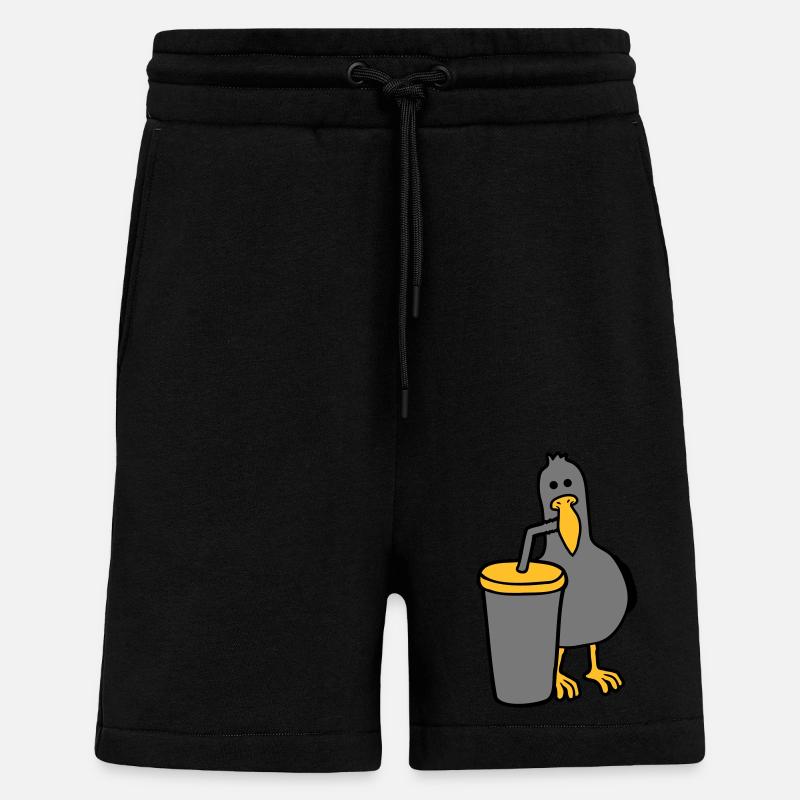 Seagull drinks cola drink - Shorts - made by SPREAD - SOLID BLACK