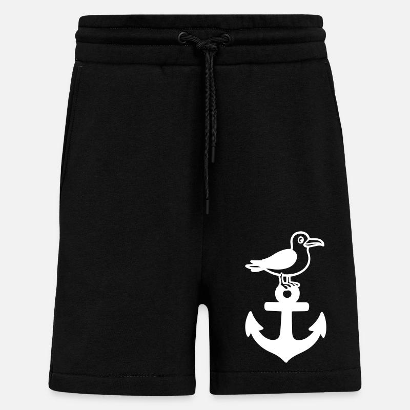 Anker Möwe Hafen - Shorts - made by SPREAD - SOLID BLACK