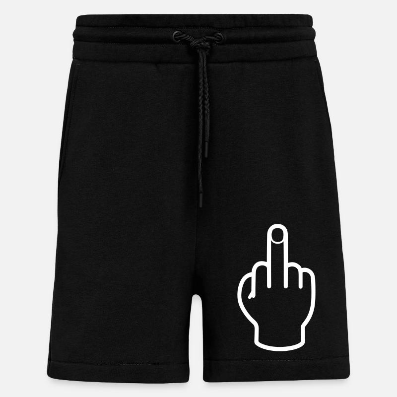 Doigt d’honneur de la main - Short bio décontracté fabriqué en UE - SOLID BLACK