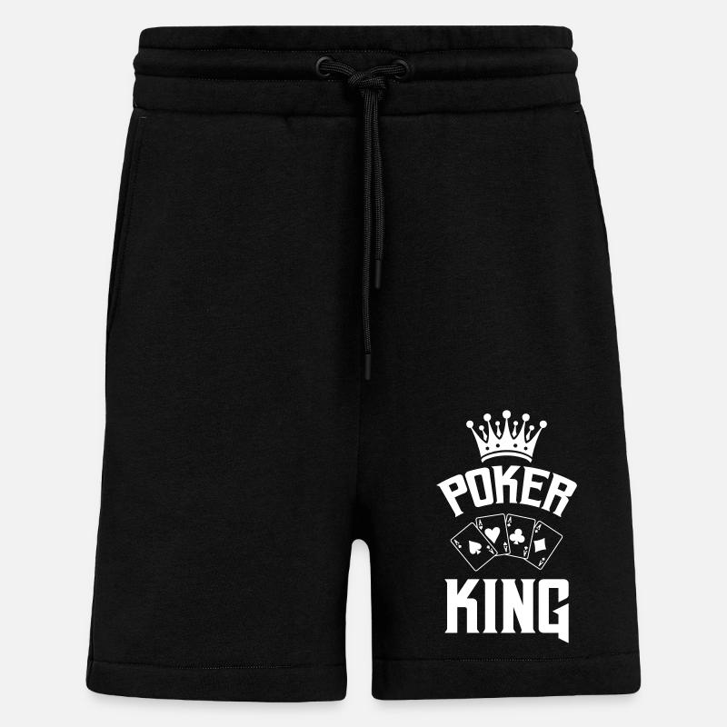 Roi du poker - Short bio décontracté fabriqué en UE - SOLID BLACK