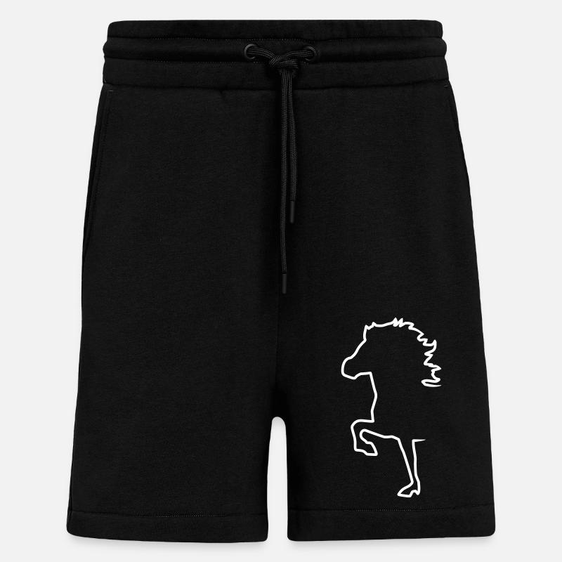 Silhouette de cheval islandais - Short bio décontracté fabriqué en UE - SOLID BLACK
