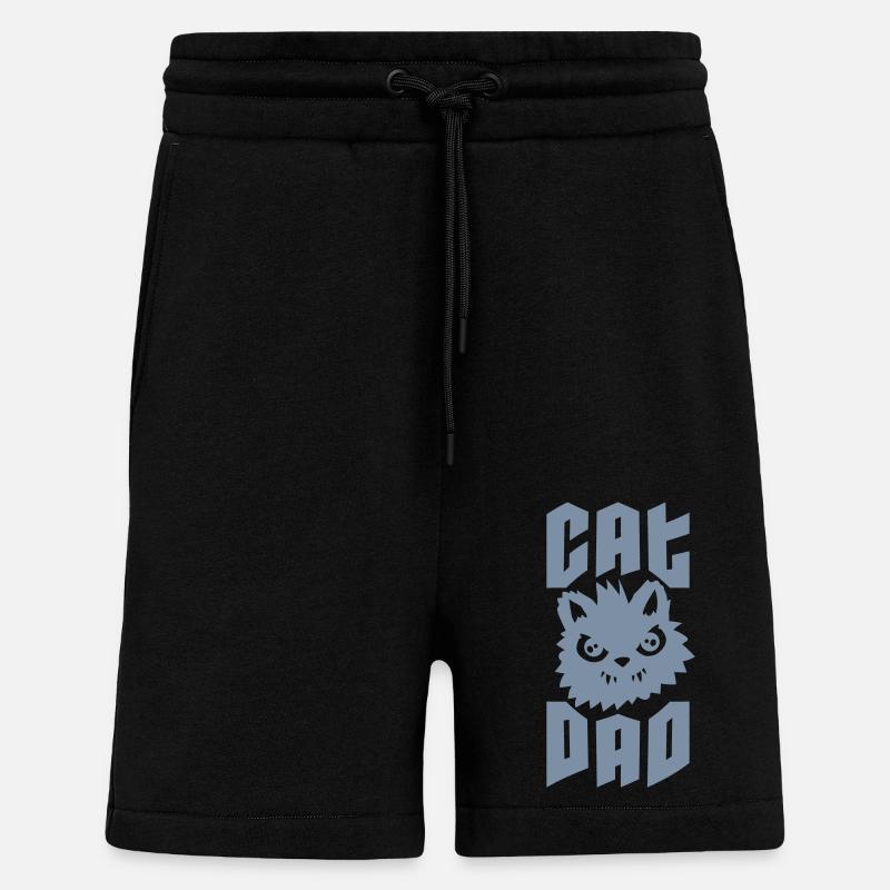 Evil cat Cat Dad - Shorts - made by SPREAD - SOLID BLACK