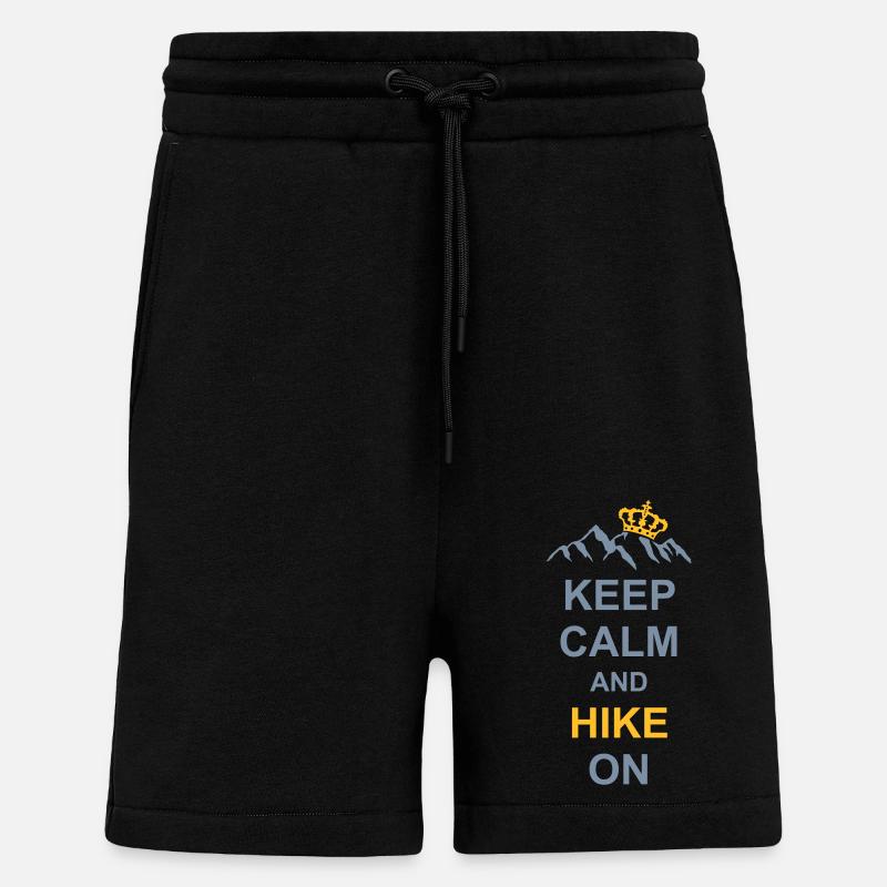 Restez calme et marchez - Short bio décontracté fabriqué en UE - SOLID BLACK
