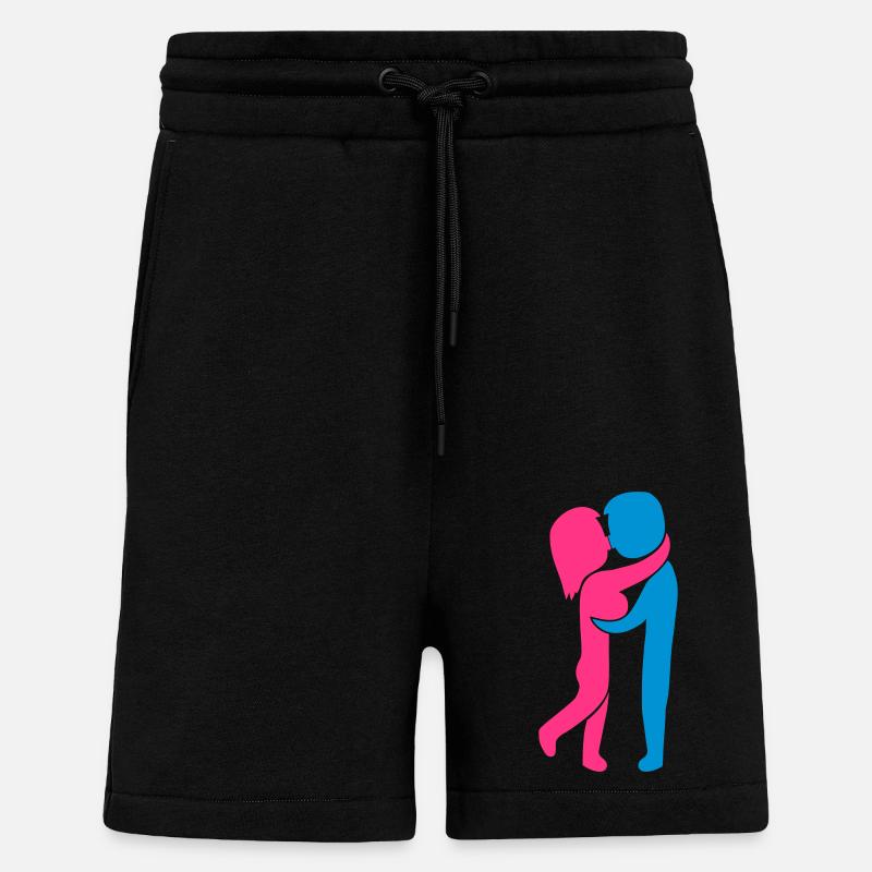 Verliebtes Pärchen küsst - Shorts - made by SPREAD - SOLID BLACK