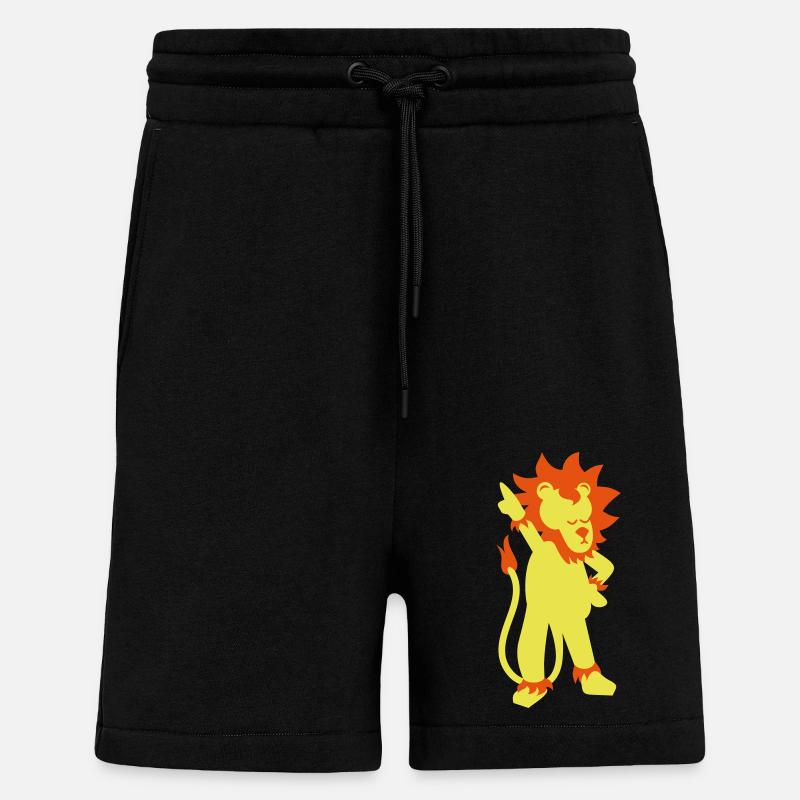 Lion in disco pose - Shorts - made by SPREAD - SOLID BLACK