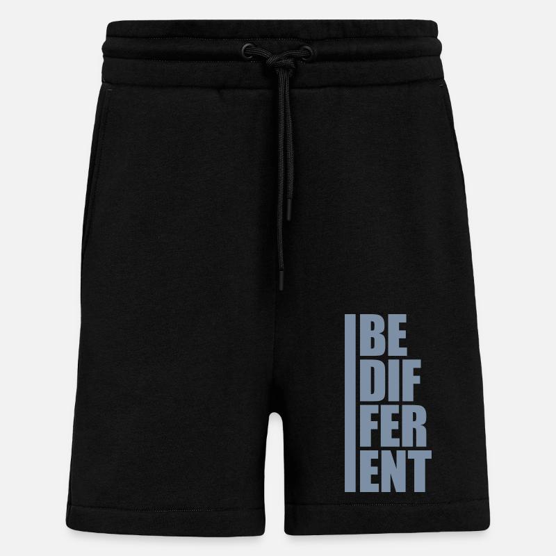 Soyez différent Logo Design - Short bio décontracté fabriqué en UE - SOLID BLACK