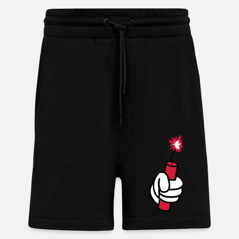 main tnt dynamite exploser ex - Short bio décontracté fabriqué en UE - SOLID BLACK
