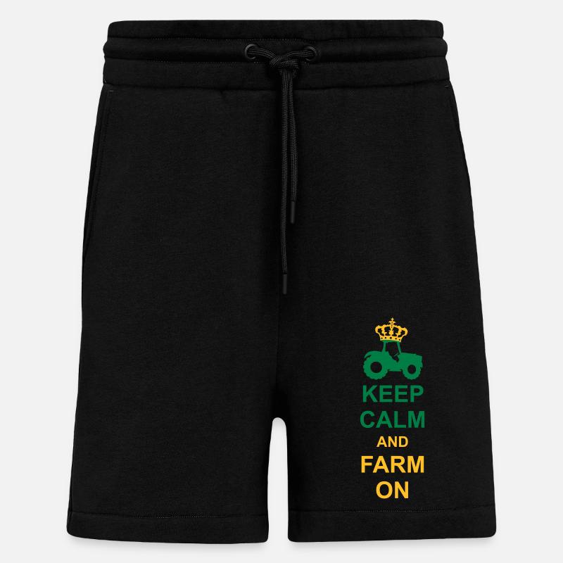 Ferme Keep Calm - Short bio décontracté fabriqué en UE - SOLID BLACK