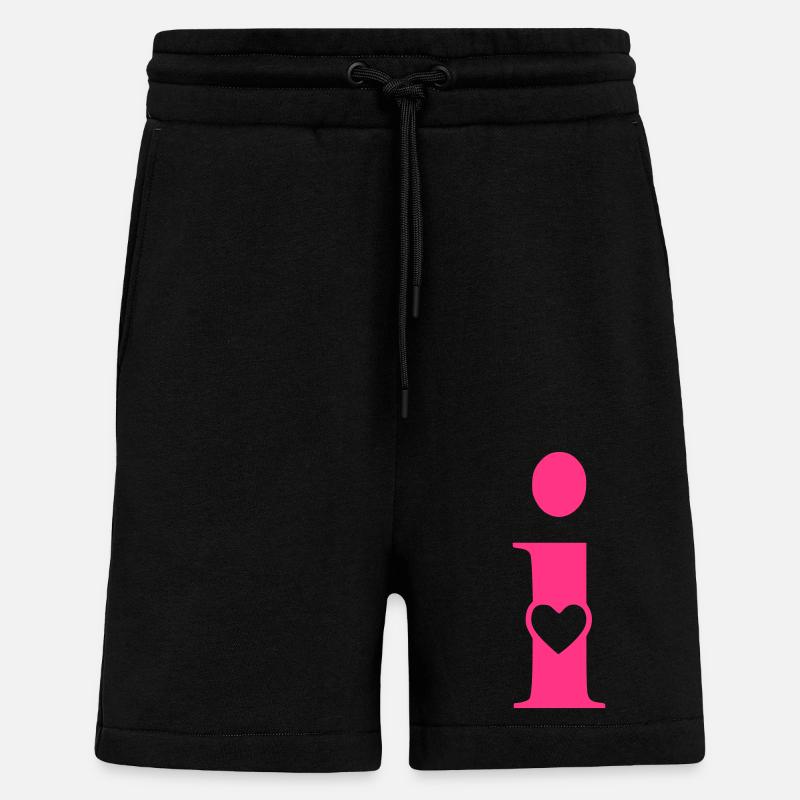 Buchstabe i Anfangsbuchstabe mit Herz - Shorts - made by SPREAD - SOLID BLACK