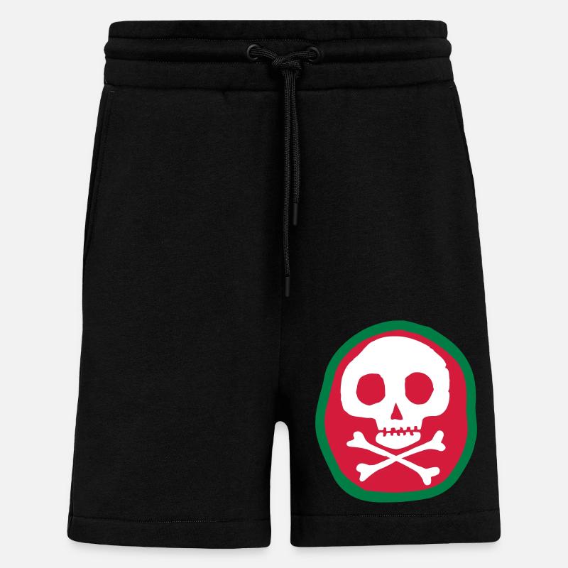 Skull and bones - Shorts - made by SPREAD - SOLID BLACK