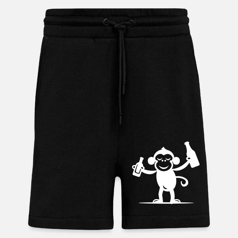 Fête Singe Drôle - Short bio décontracté fabriqué en UE - SOLID BLACK