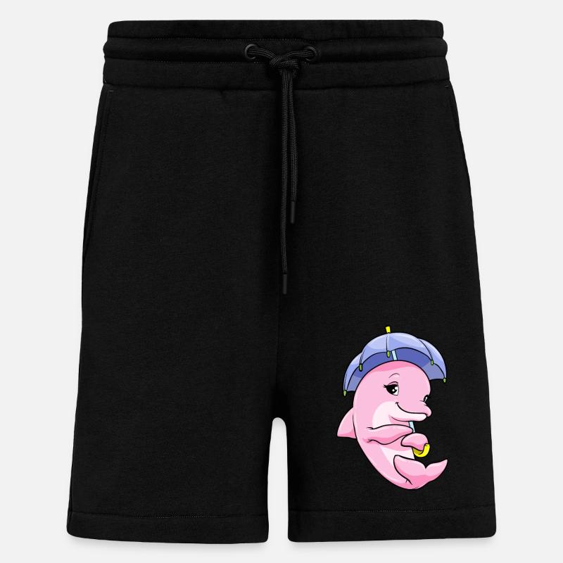 Delfin mit Regenschirm - Shorts - made by SPREAD - SOLID BLACK
