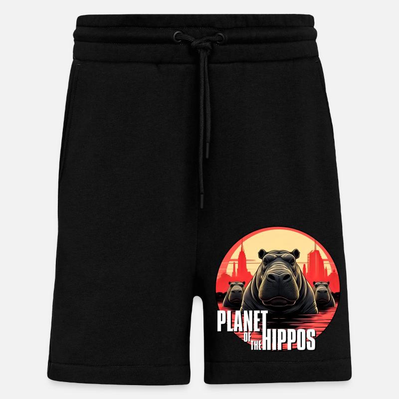 Planet der Nilpferde - Shorts - made by SPREAD - SOLID BLACK