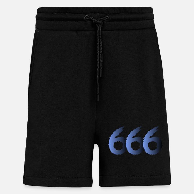 666 Satan Symbol - Devil - Evil - Shorts - made by SPREAD - SOLID BLACK