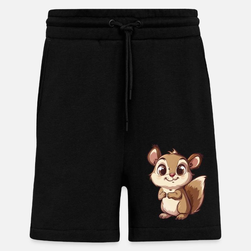 Cute Chipmunk With Big Eyes - Shorts - made by SPREAD - SOLID BLACK