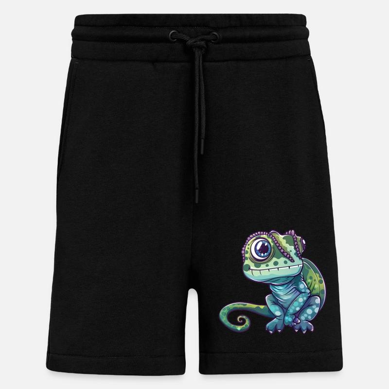 Amis caméléon aux grands yeux - Short bio décontracté fabriqué en UE - SOLID BLACK