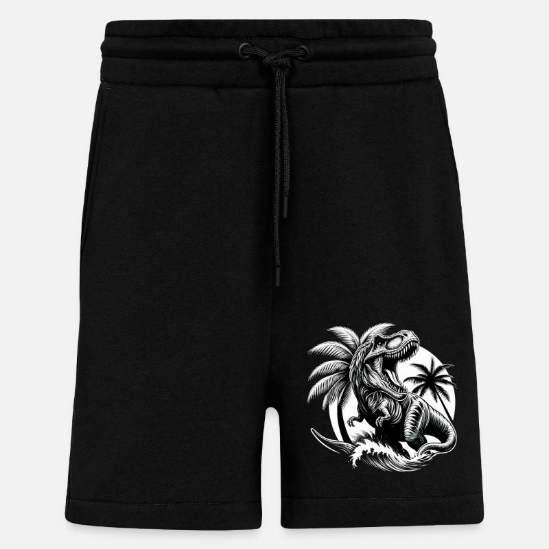 Roaring T-Rex Dinosaur Gift - Shorts - made by SPREAD - SOLID BLACK