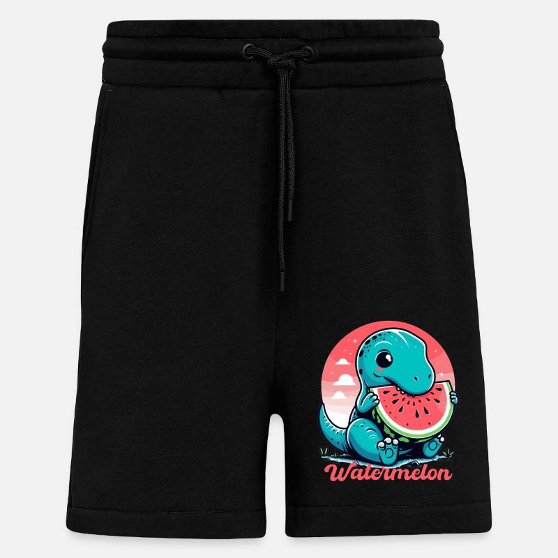 Mignon T-Rex Watermelon Cadeau d’été - Short bio décontracté fabriqué en UE - SOLID BLACK