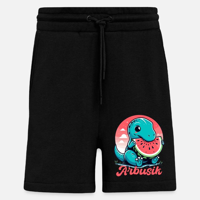 Mignon T-Rex Pastèque Arbusik Cadeau - Short bio décontracté fabriqué en UE - SOLID BLACK