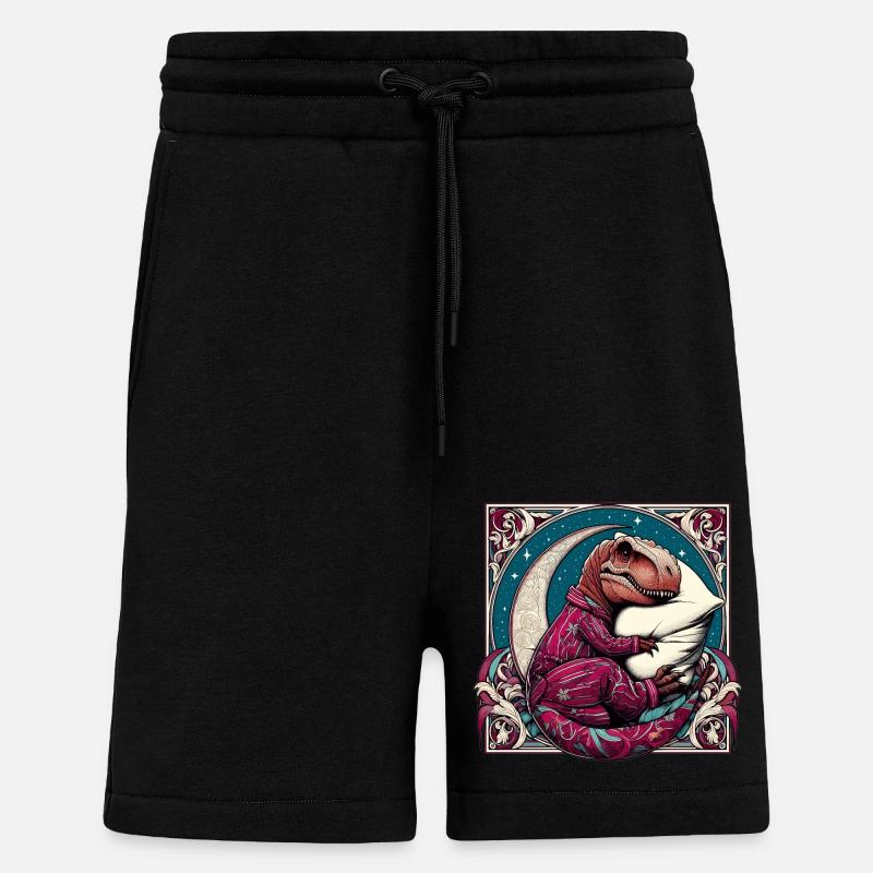 T-Rex Sleeping Hobby Cadeau - Short bio décontracté fabriqué en UE - SOLID BLACK