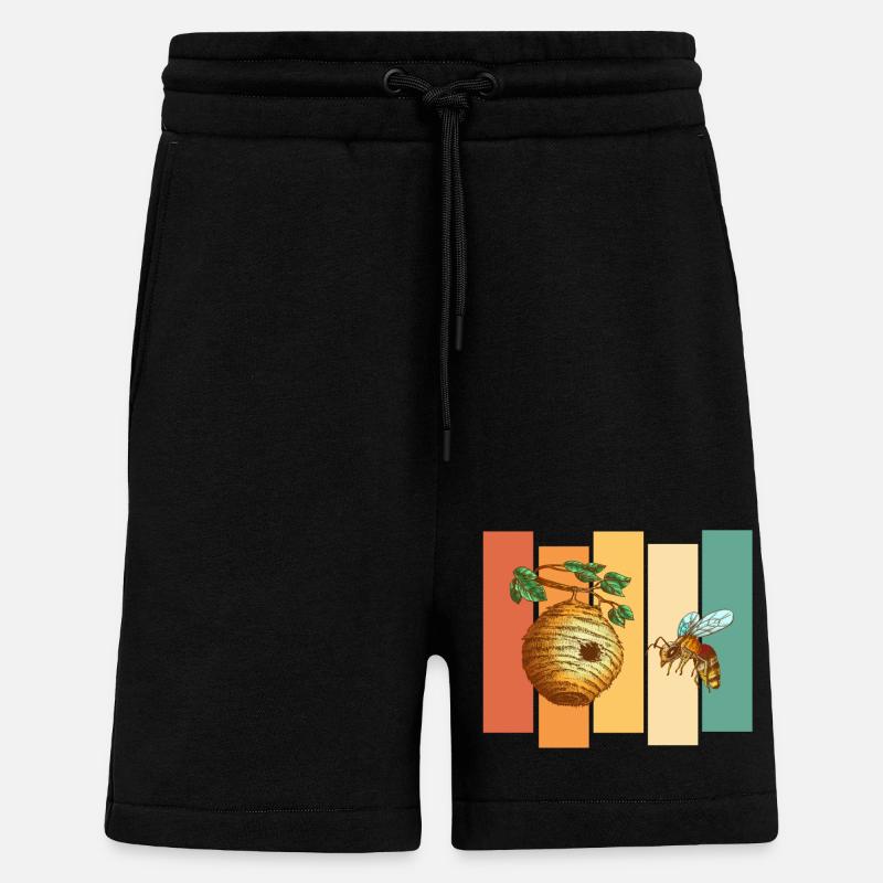 Bee Beehive - Shorts - made by SPREAD - SOLID BLACK