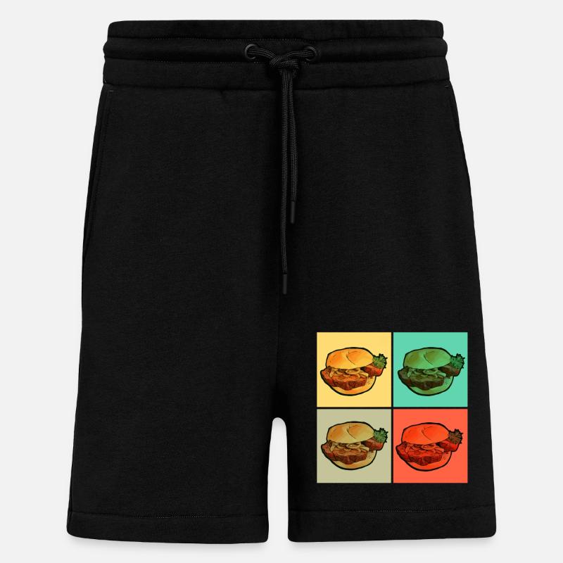 Leberkas Fleischkäse Buns - Short bio décontracté fabriqué en UE - SOLID BLACK