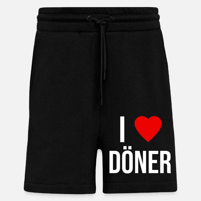 I LOVE KEBAB - Shorts - made by SPREAD - SOLID BLACK