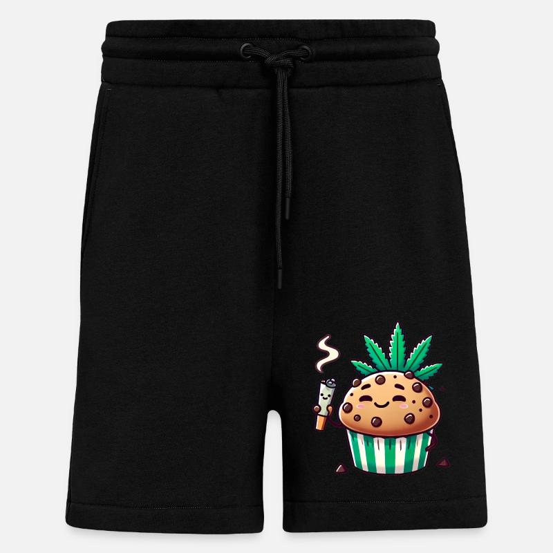 Chill Muffin with Leaf Joint - Shorts - made by SPREAD - SOLID BLACK