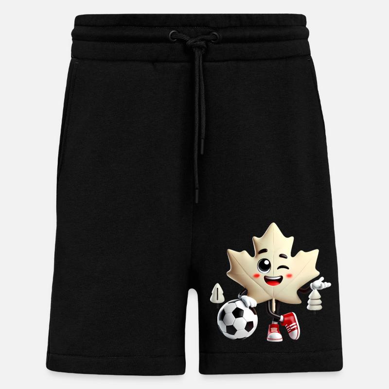 Canada Maple Leaf Soccer Mascot - Shorts - made by SPREAD - SOLID BLACK