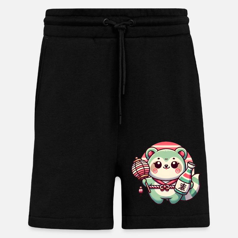 Skurriles Tanuki Laternendesign - Shorts - made by SPREAD - SOLID BLACK