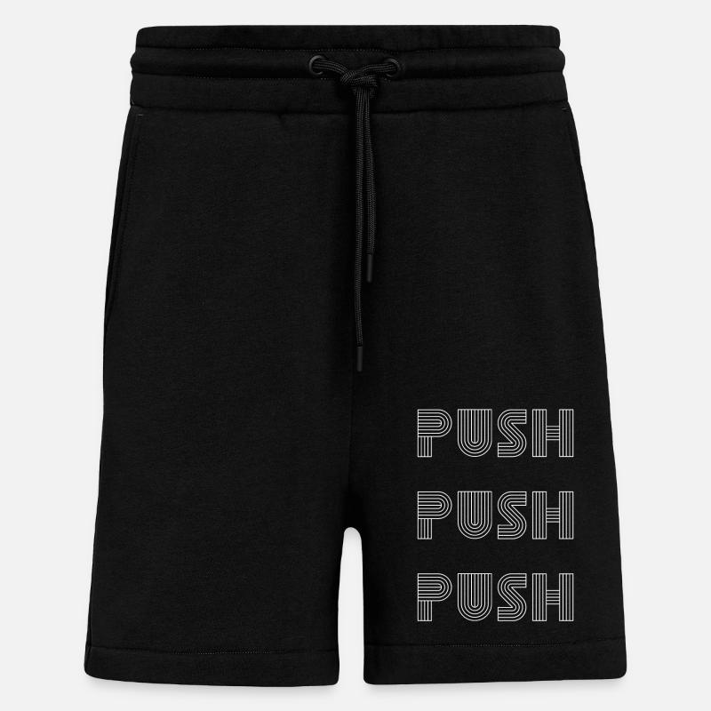 Push Push Motivation - Short bio décontracté fabriqué en UE - SOLID BLACK