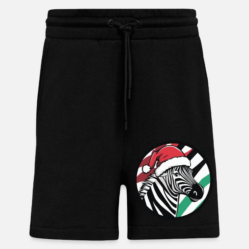 Noël Zèbre Noël - Short bio décontracté fabriqué en UE - SOLID BLACK