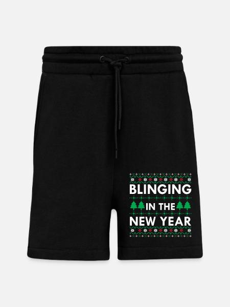 Blinging In The New Year - Shorts - made by SPREAD - SOLID BLACK