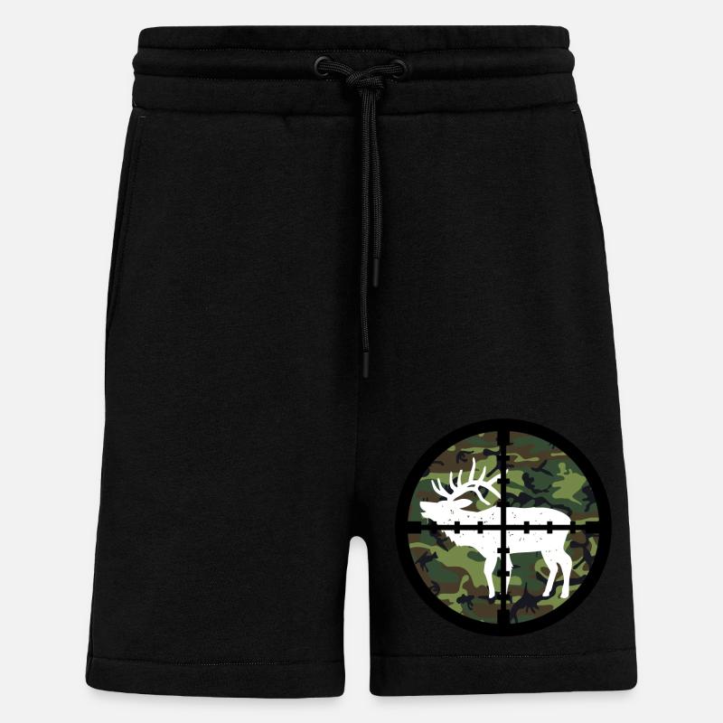 Chasseur Chasse à l’orignal - Short bio décontracté fabriqué en UE - SOLID BLACK