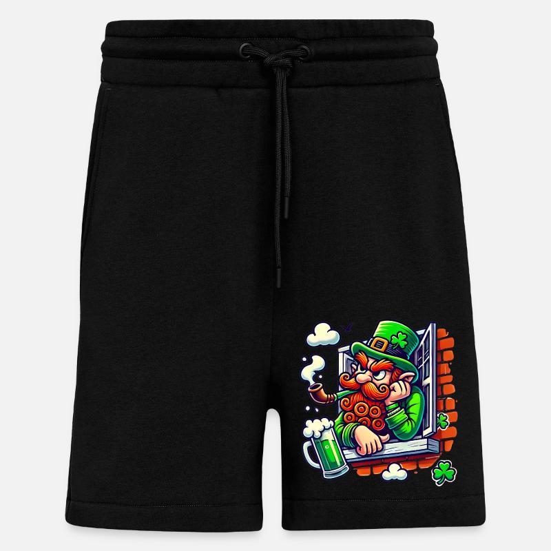 Grumpy Leprechaun Window Sticker - Shorts - made by SPREAD - SOLID BLACK
