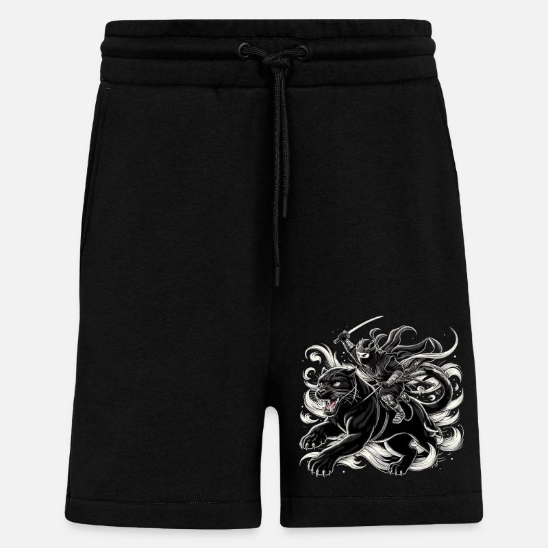 Ninja Jaguar Ninjato Gift - Shorts - made by SPREAD - SOLID BLACK