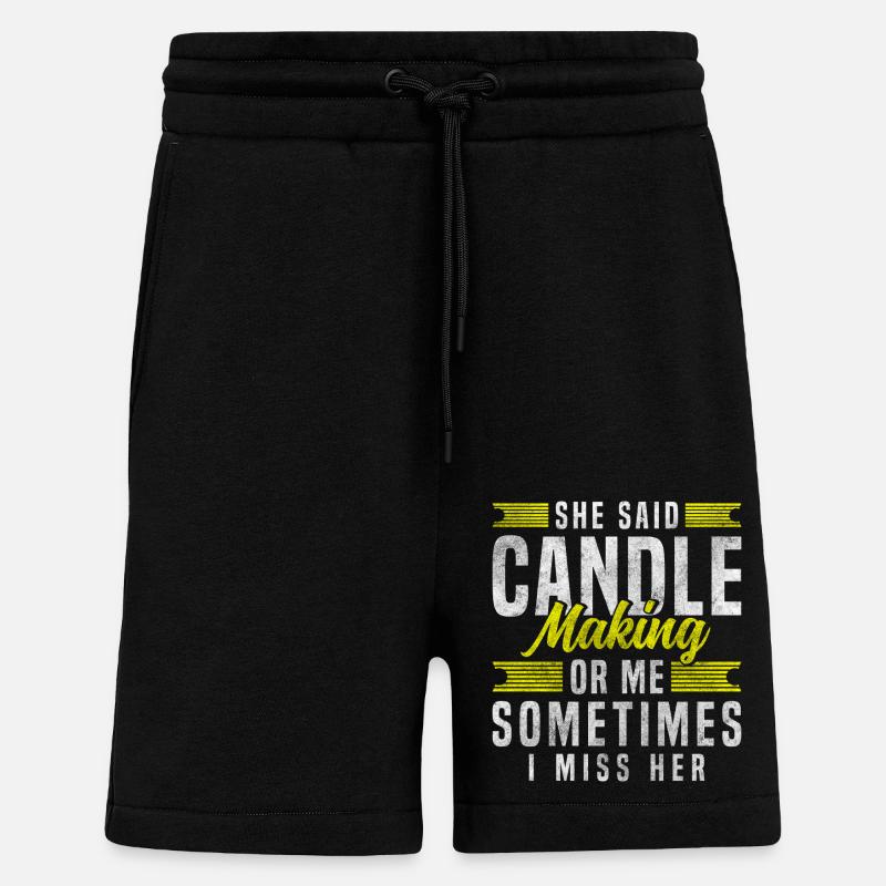 Candles Hobby Romantic Wax - Shorts - made by SPREAD - SOLID BLACK