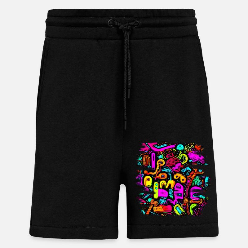 Neon Stil UV House Style - Short bio décontracté fabriqué en UE - SOLID BLACK