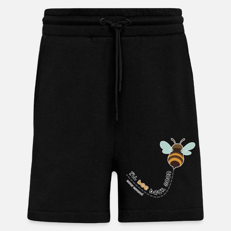 I'll bee back soon - Shorts - made by SPREAD - SOLID BLACK
