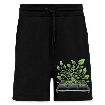 ctrl alt plant Garten Design - Shorts - made by SPREAD - SOLID BLACK - Vorne