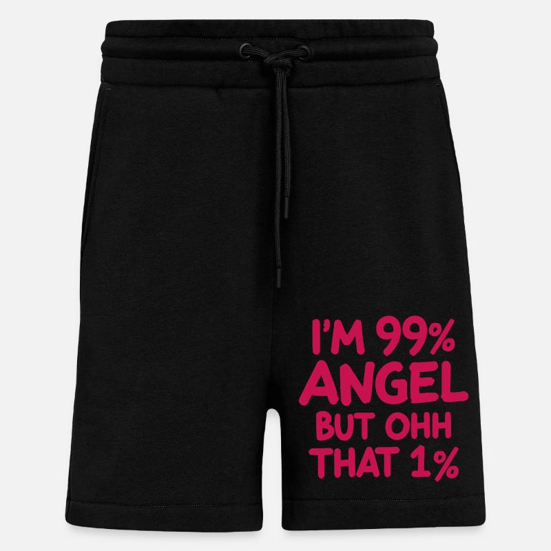 Engel Engelchen Prozent Spruch - Shorts - made by SPREAD - SOLID BLACK