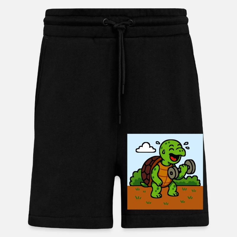 Funny Turtle Comic - Shorts - made by SPREAD - SOLID BLACK