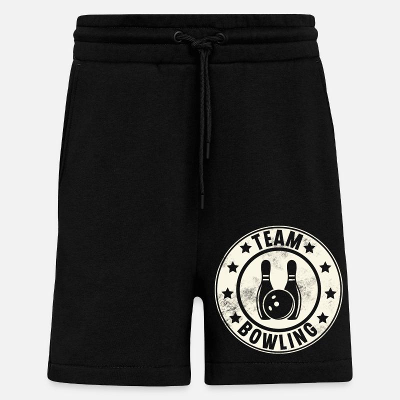 Équipe de bowling - Short bio décontracté fabriqué en UE - SOLID BLACK