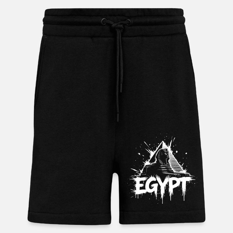 Pyramide du Sphinx d’Égypte - Short bio décontracté fabriqué en UE - SOLID BLACK