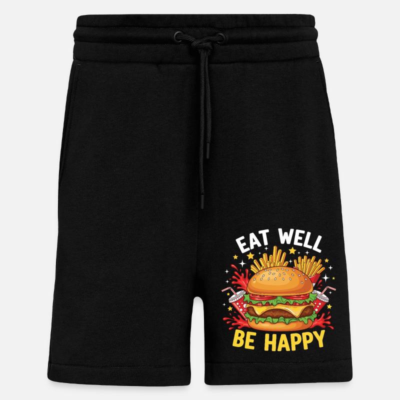 Hamburger Burger - Shorts - made by SPREAD - SOLID BLACK