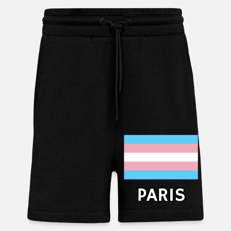 Trans Pride Flagge Paris - Shorts - made by SPREAD - SOLID BLACK