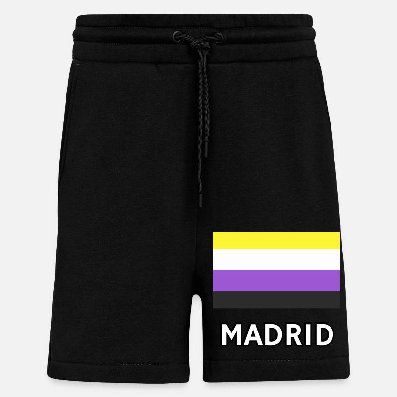 Non binary Pride Flag Madrid - Shorts - made by SPREAD - SOLID BLACK